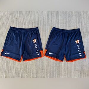 Nike Astros Blue and Orange Athletic Shorts